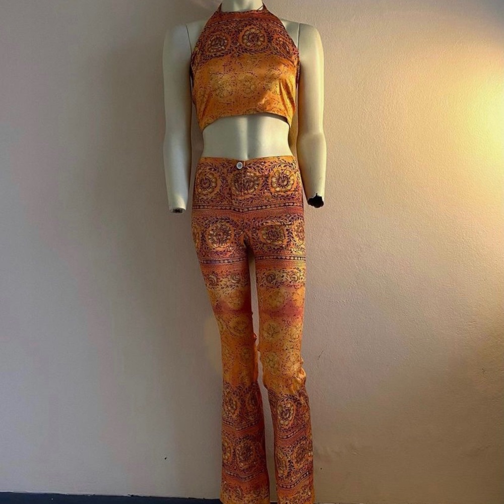 FEEL IN PARIS orange print set